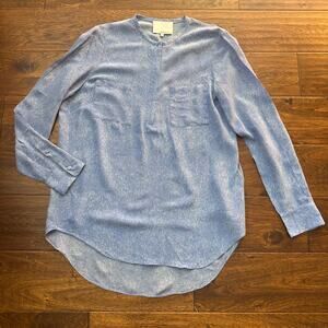 3.1 Phillip Lim 100% silk blouse tunic top 4 blue white heather